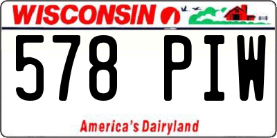 WI license plate 578PIW
