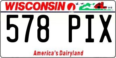 WI license plate 578PIX