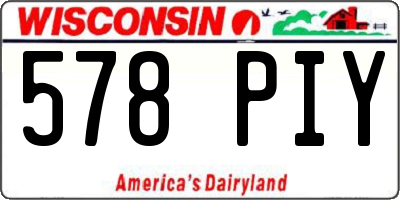 WI license plate 578PIY