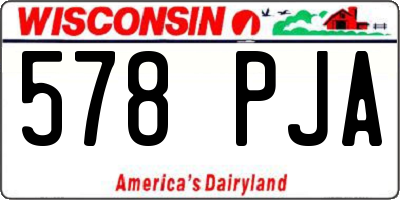 WI license plate 578PJA