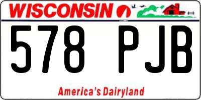 WI license plate 578PJB