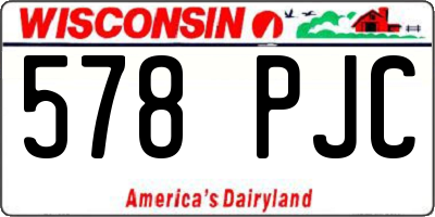 WI license plate 578PJC