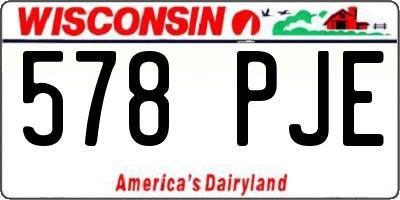 WI license plate 578PJE