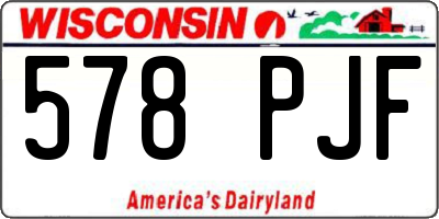 WI license plate 578PJF