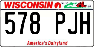 WI license plate 578PJH