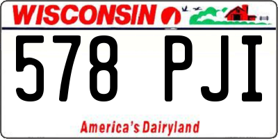 WI license plate 578PJI