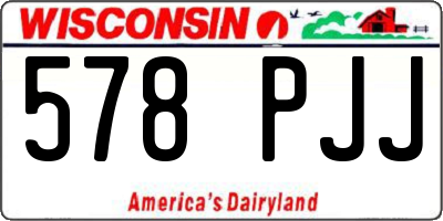 WI license plate 578PJJ