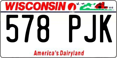 WI license plate 578PJK