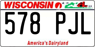 WI license plate 578PJL