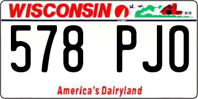 WI license plate 578PJO