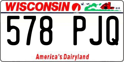 WI license plate 578PJQ