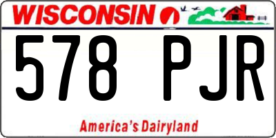 WI license plate 578PJR