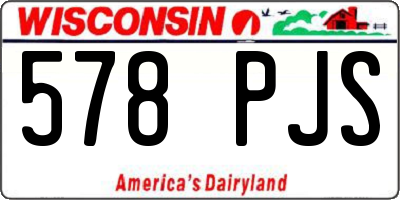 WI license plate 578PJS