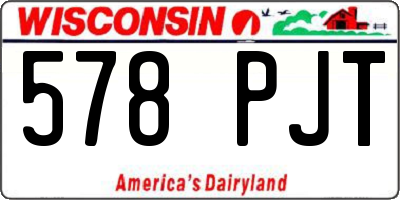 WI license plate 578PJT