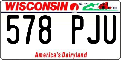 WI license plate 578PJU