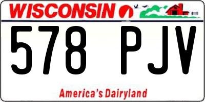 WI license plate 578PJV