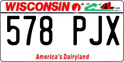 WI license plate 578PJX