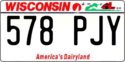 WI license plate 578PJY