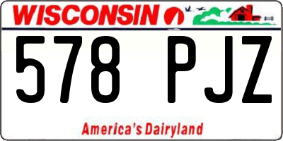 WI license plate 578PJZ