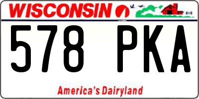 WI license plate 578PKA