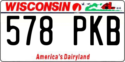 WI license plate 578PKB