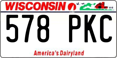 WI license plate 578PKC