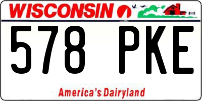 WI license plate 578PKE