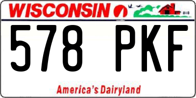 WI license plate 578PKF