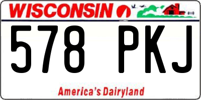 WI license plate 578PKJ