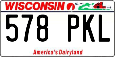 WI license plate 578PKL
