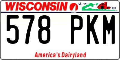 WI license plate 578PKM