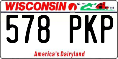 WI license plate 578PKP