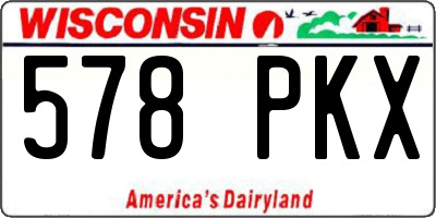 WI license plate 578PKX
