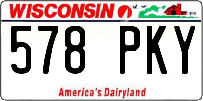 WI license plate 578PKY