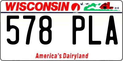 WI license plate 578PLA