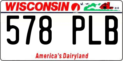 WI license plate 578PLB