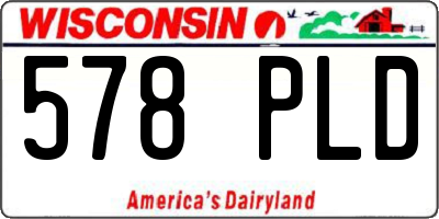 WI license plate 578PLD