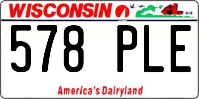 WI license plate 578PLE