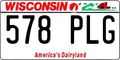 WI license plate 578PLG