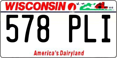 WI license plate 578PLI