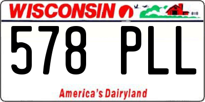 WI license plate 578PLL