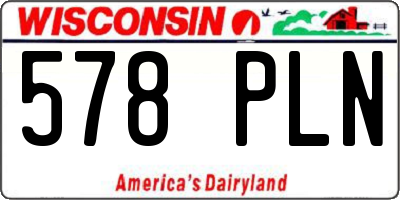 WI license plate 578PLN