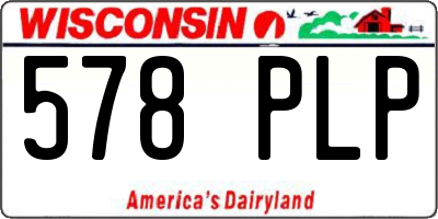 WI license plate 578PLP