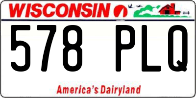 WI license plate 578PLQ