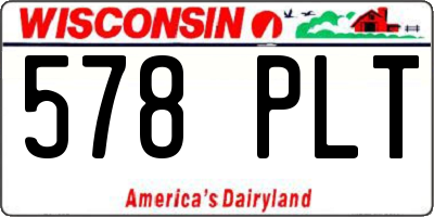 WI license plate 578PLT