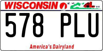 WI license plate 578PLU