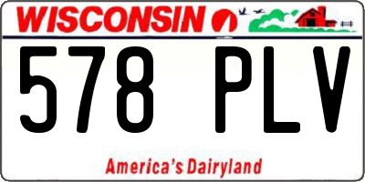 WI license plate 578PLV