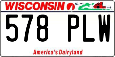WI license plate 578PLW