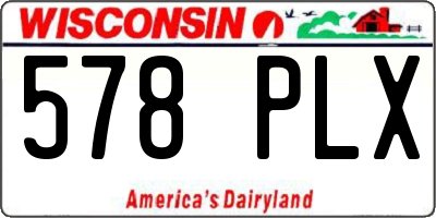 WI license plate 578PLX