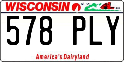 WI license plate 578PLY